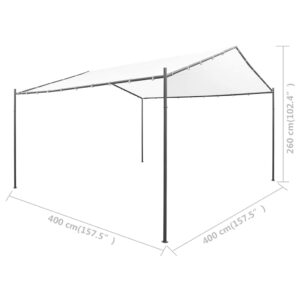 Sodo pavėsinė, baltos spalvos, 400x400x260cm, 180g/m²