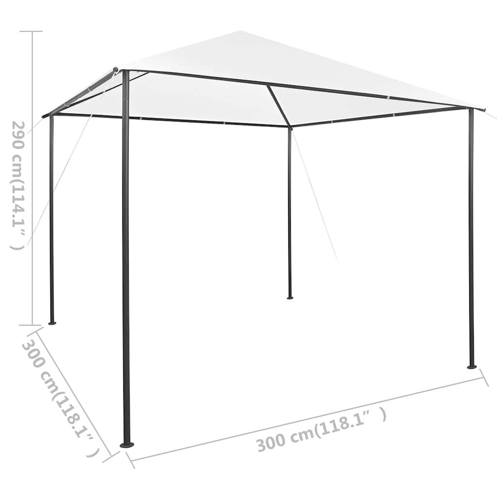 Pavėsinė, baltos spalvos, 3x3x2,9m, 180g/m² Pavėsinė, baltos spalvos, 3x3x2,9m, 180g/m²