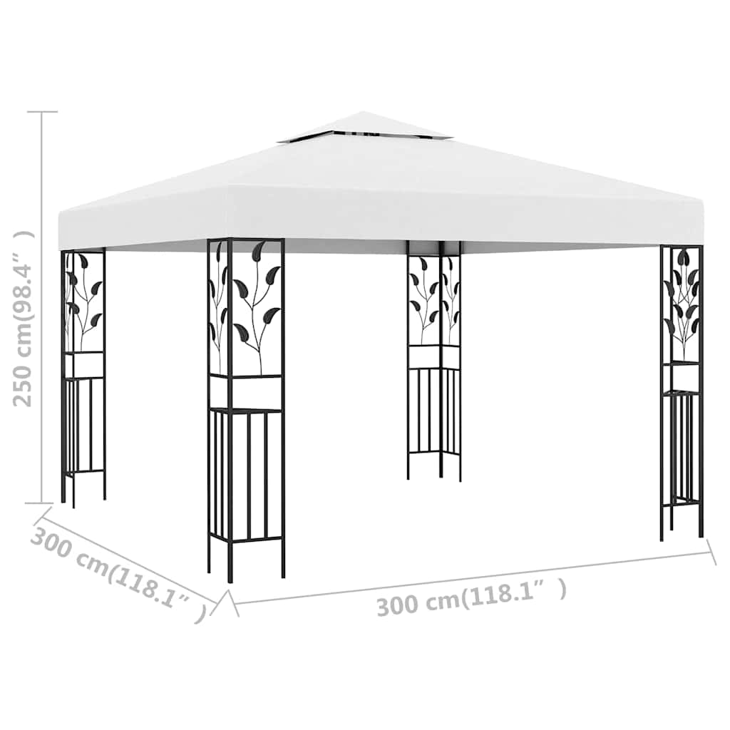Pavėsinė, baltos spalvos, 3x3m, 180g/m² Pavėsinė, baltos spalvos, 3x3m, 180g/m²