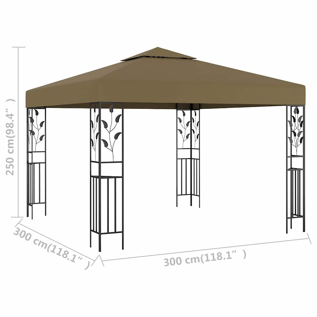 Pavėsinė, taupe spalvos, 3x3m, 180g/m² Pavėsinė, taupe spalvos, 3x3m, 180g/m²