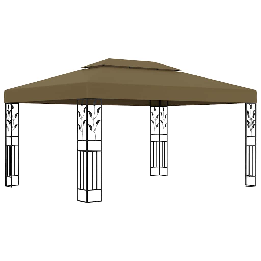 Pavėsinė su dvigubu stogu, taupe spalvos, 3x4m, 180g/m² Pavėsinė su dvigubu stogu, taupe spalvos, 3x4m, 180g/m² - Image 2
