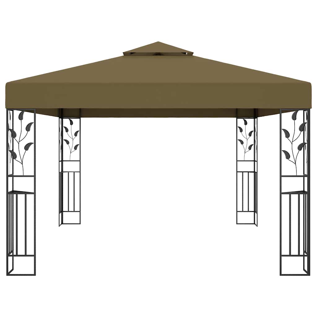 Pavėsinė su dvigubu stogu, taupe spalvos, 3x4m, 180g/m² Pavėsinė su dvigubu stogu, taupe spalvos, 3x4m, 180g/m² - Image 3