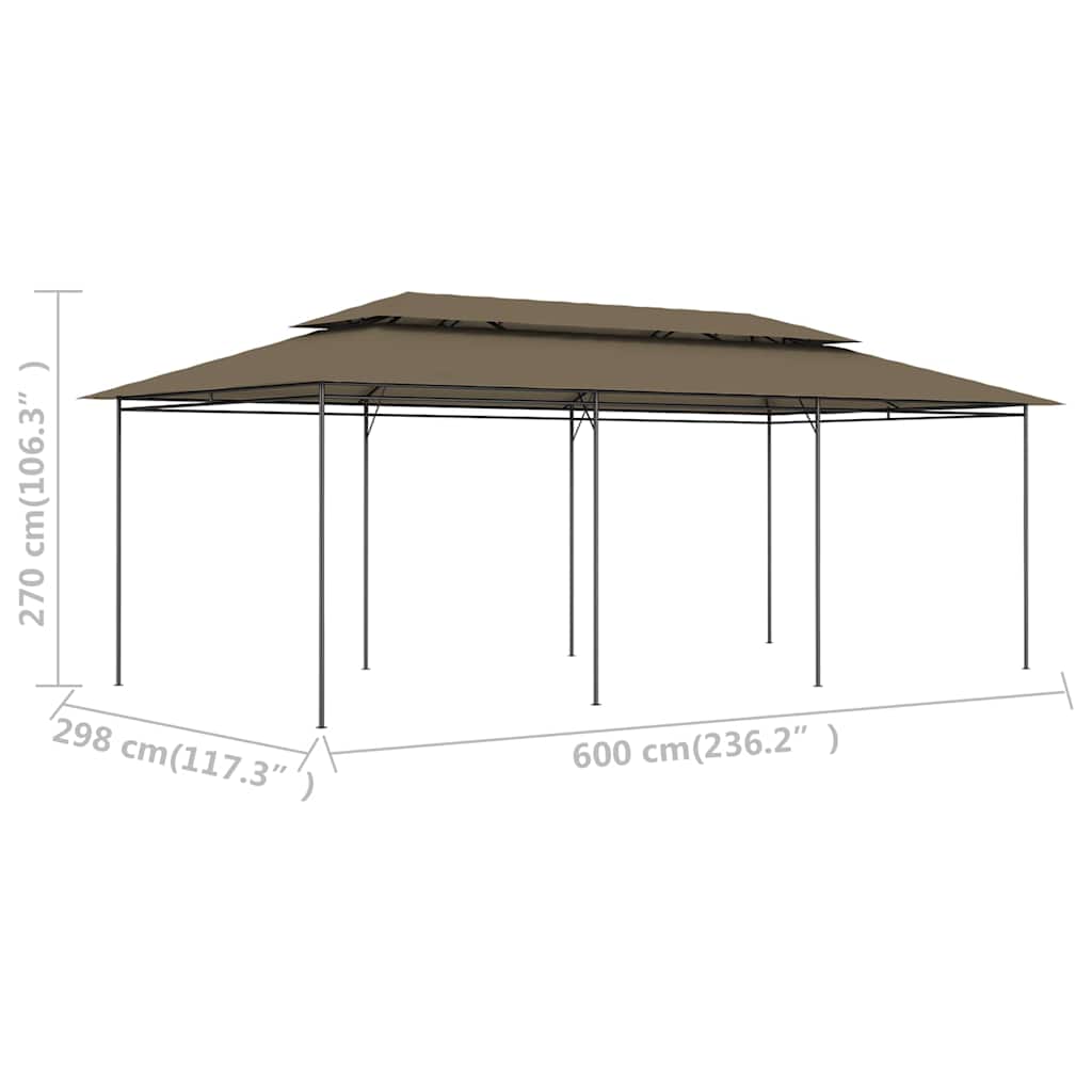Pavėsinė, taupe spalvos, 600x298x270cm, 180g/m² Pavėsinė, taupe spalvos, 600x298x270cm, 180g/m²