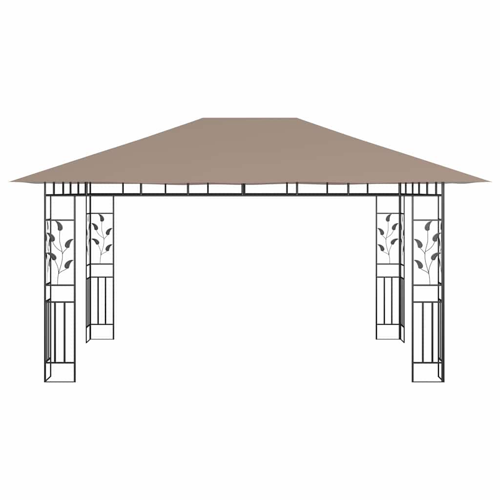 Pavėsinė su tinkleliu nuo uodų, taupe spalvos, 4x3x2,73m Pavėsinė su tinkleliu nuo uodų, taupe spalvos, 4x3x2,73m - Image 3