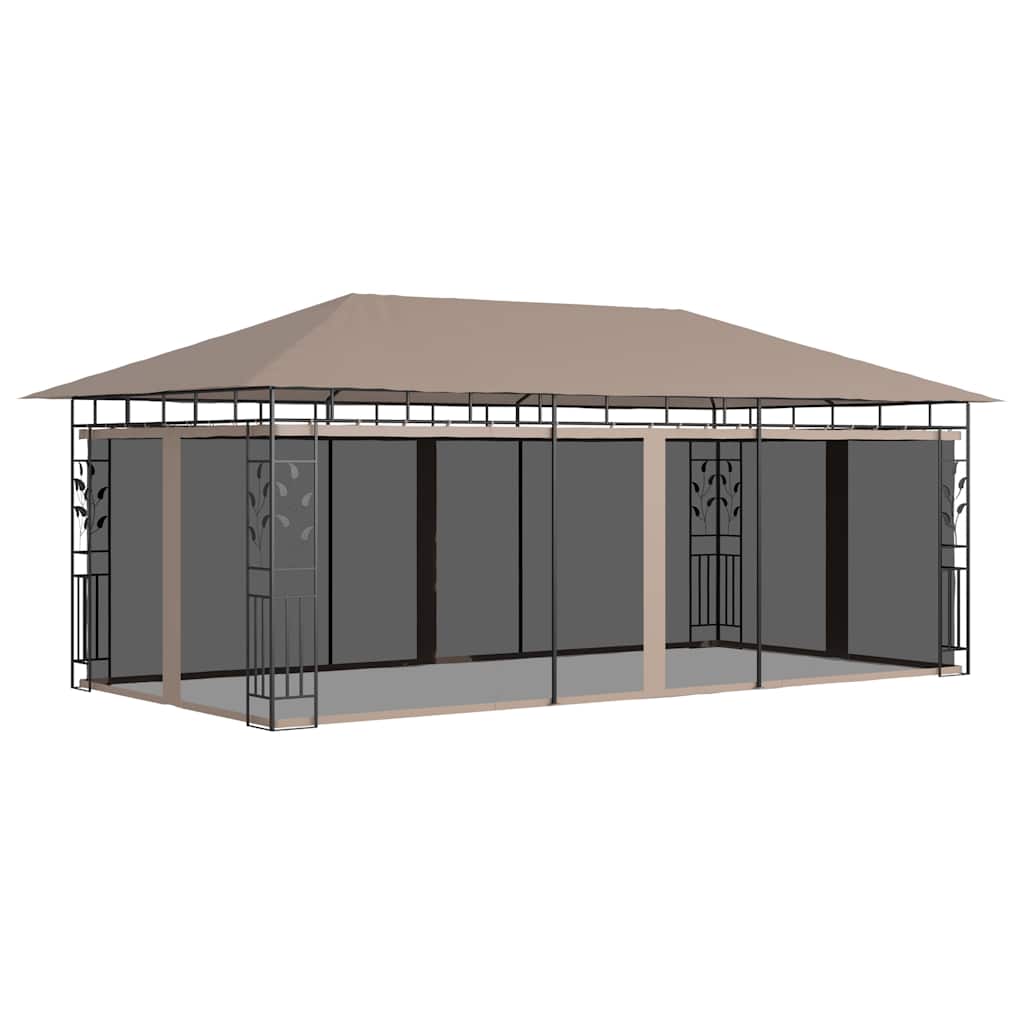 Pavėsinė su tinkleliu nuo uodų, taupe spalvos, 6x3x2,73m Pavėsinė su tinkleliu nuo uodų, taupe spalvos, 6x3x2,73m - Image 2