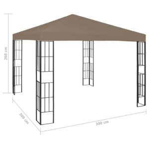Pavėsinė, taupe spalvos, 3x3m