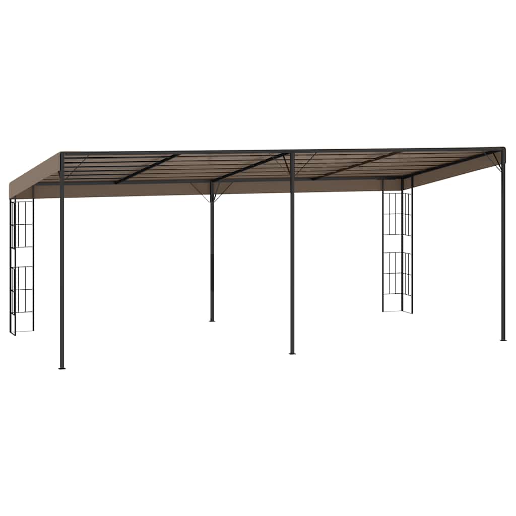Prie sienos montuojama pavėsinė, taupe spalvos, 6x3m, audinys Prie sienos montuojama pavėsinė, taupe spalvos, 6x3m, audinys - Image 4