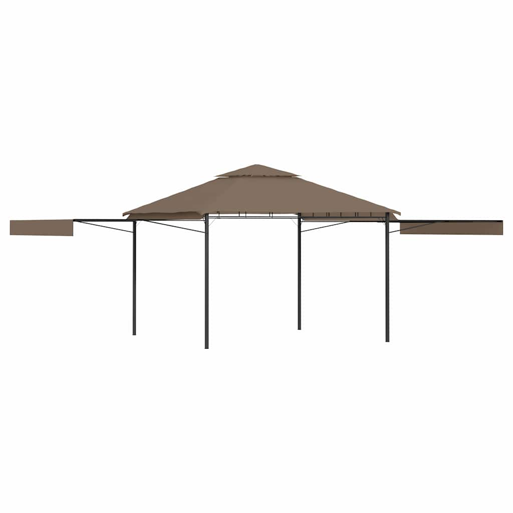 Pavėsinė su dvigubais prailginamais stogais, taupe, 3x3x2,75m Pavėsinė su dvigubais prailginamais stogais, taupe, 3x3x2,75m - Image 2