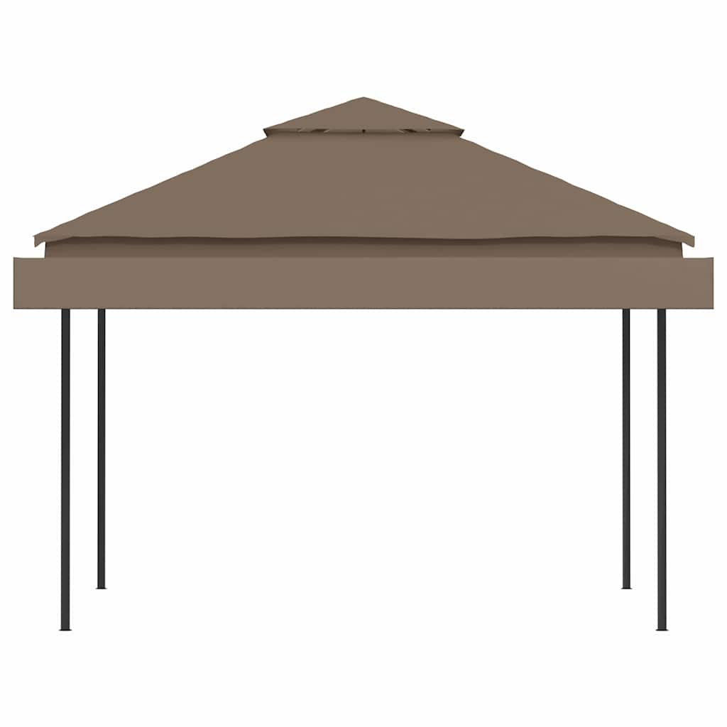 Pavėsinė su dvigubais prailginamais stogais, taupe, 3x3x2,75m Pavėsinė su dvigubais prailginamais stogais, taupe, 3x3x2,75m - Image 4