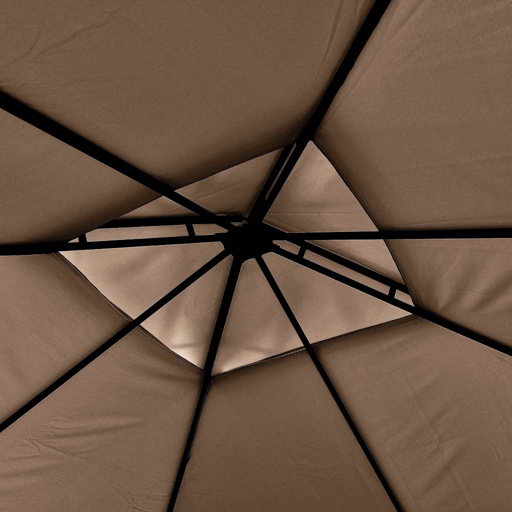 Pavėsinė su dvigubais prailginamais stogais, taupe, 3x3x2,75m Pavėsinė su dvigubais prailginamais stogais, taupe, 3x3x2,75m - Image 6