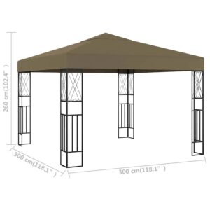 Pavėsinė, taupe spalvos, 3x3m, audinys