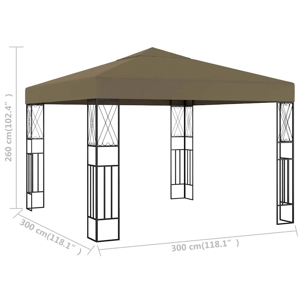 Pavėsinė, taupe spalvos, 3x3m, audinys Pavėsinė, taupe spalvos, 3x3m, audinys