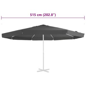 Pakaitinis audinys lauko skėčiui nuo saulės, antracito, 515cm