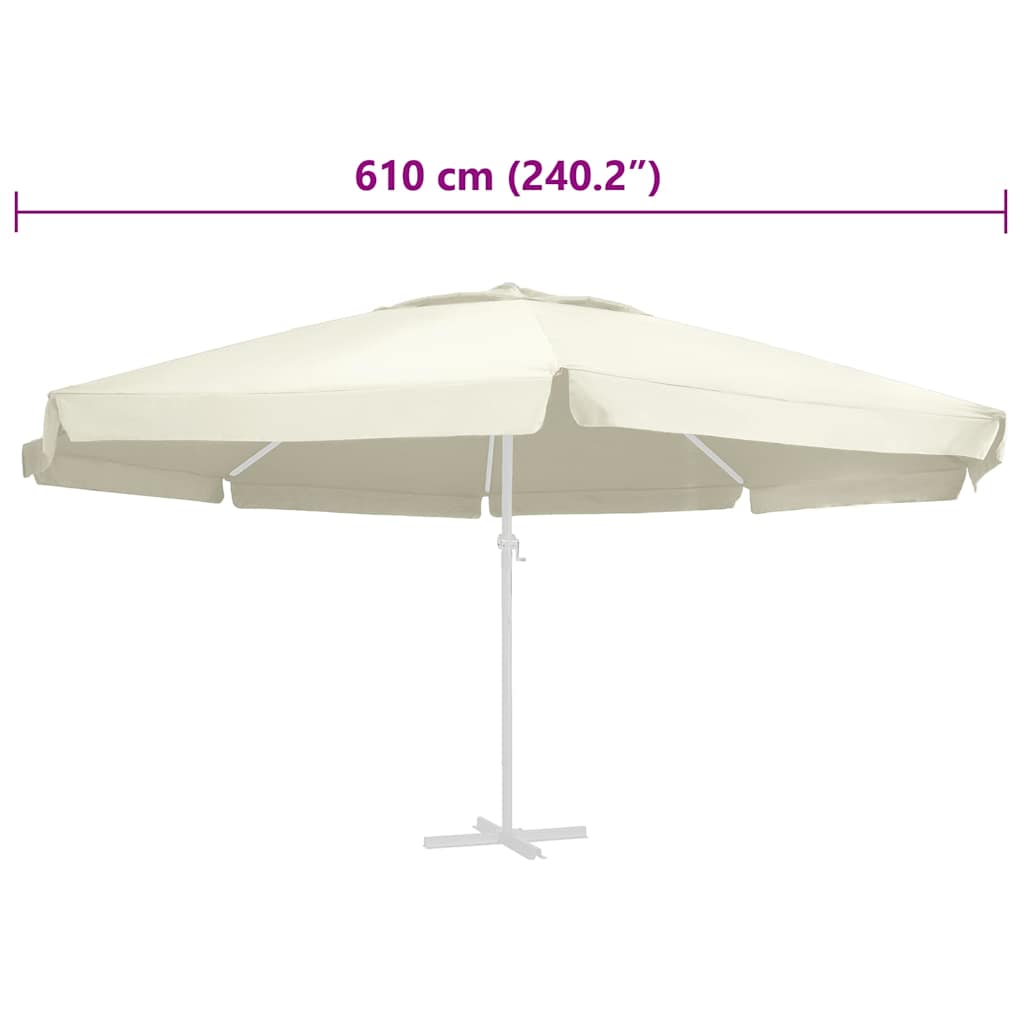 Pakaitinis audinys lauko skėčiui nuo saulės, smėlio, 610cm Pakaitinis audinys lauko skėčiui nuo saulės, smėlio, 610cm