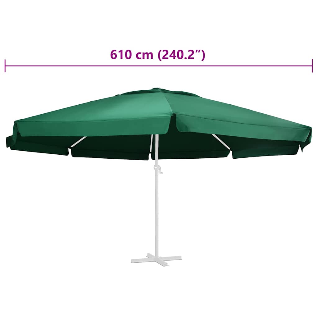 Pakaitinis audinys lauko skėčiui nuo saulės, žalias, 610cm Pakaitinis audinys lauko skėčiui nuo saulės, žalias, 610cm