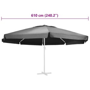 Pakaitinis audinys lauko skėčiui nuo saulės, antracito, 610cm