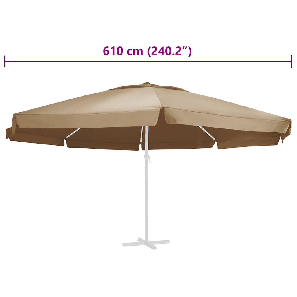 Pakaitinis audinys lauko skėčiui nuo saulės, taupe, 610cm Pakaitinis audinys lauko skėčiui nuo saulės, taupe, 610cm