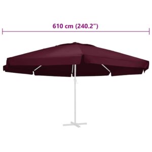 Pakaitinis audinys lauko skėčiui nuo saulės, raudonas, 610cm