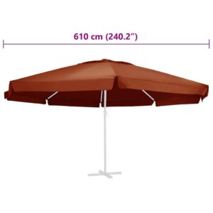 Pakaitinis audinys lauko skėčiui nuo saulės, terakota, 610cm