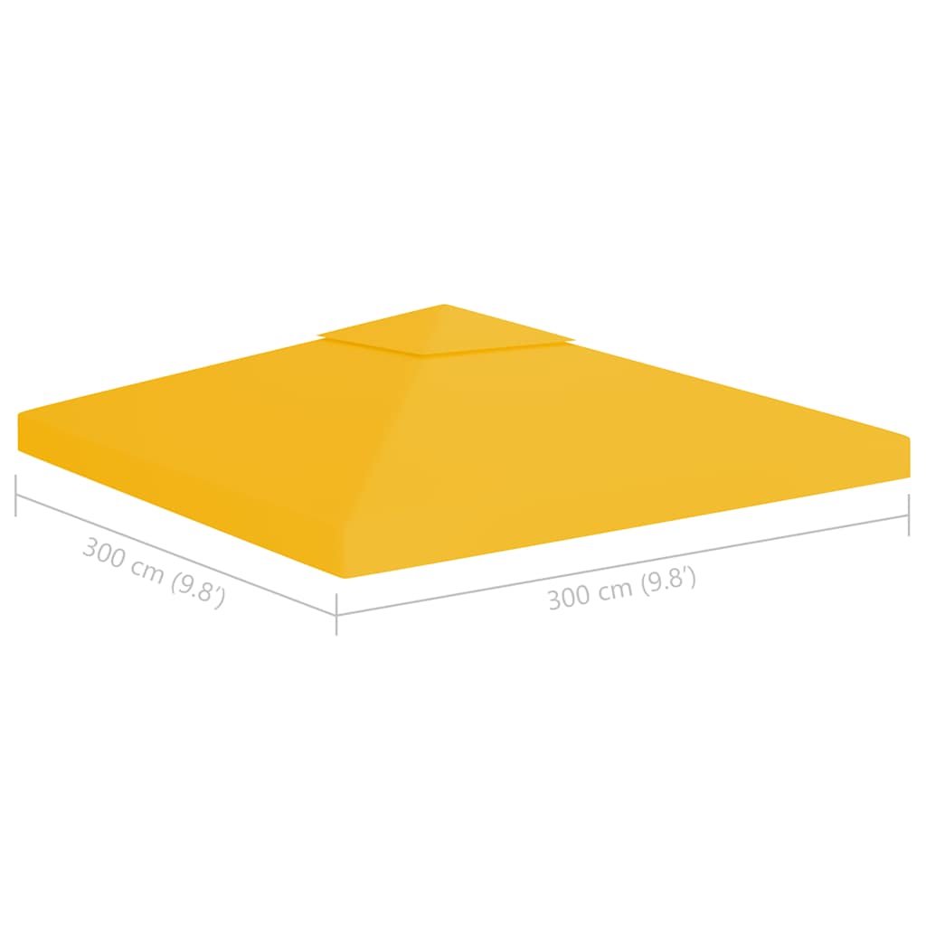 Pavėsinės uždangalas, 2 pakopų, geltonas, 3x3m, 310 g/m² Pavėsinės uždangalas, 2 pakopų, geltonas, 3x3m, 310 g/m²