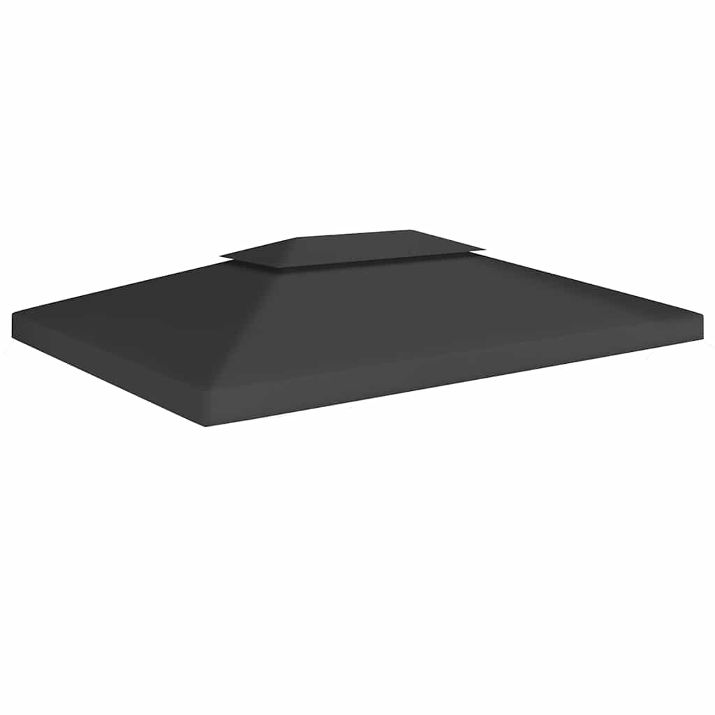 Pavėsinės uždangalas, 2 pakopų, juodas, 4x3m, 310 g/m² Pavėsinės uždangalas, 2 pakopų, juodas, 4x3m, 310 g/m² - Image 2
