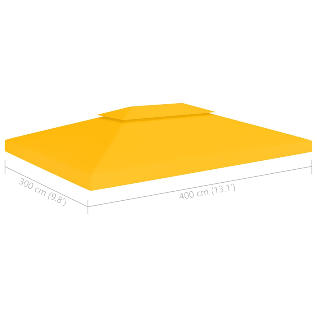 Pavėsinės uždangalas, 2 pakopų, geltonas, 4x3m, 310 g/m² Pavėsinės uždangalas, 2 pakopų, geltonas, 4x3m, 310 g/m²