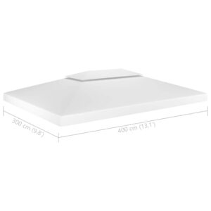Pavėsinės uždangalas, 2 pakopų, baltas, 4x3m, 310 g/m²