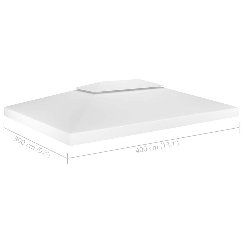 Pavėsinės uždangalas, 2 pakopų, baltas, 4x3m, 310 g/m² Pavėsinės uždangalas, 2 pakopų, baltas, 4x3m, 310 g/m²
