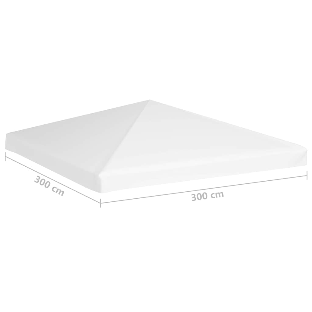 Viršutinis pavėsinės uždangalas, baltos spalvos, 3x3m, 270 g/m² Viršutinis pavėsinės uždangalas, baltos spalvos, 3x3m, 270 g/m²