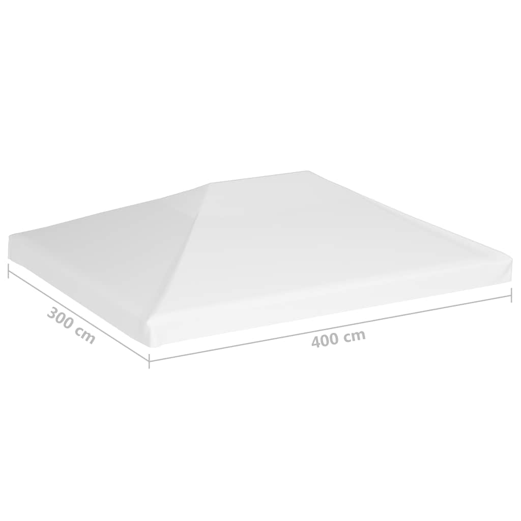 Viršutinis pavėsinės uždangalas, baltos spalvos, 4x3m, 270 g/m² Viršutinis pavėsinės uždangalas, baltos spalvos, 4x3m, 270 g/m²
