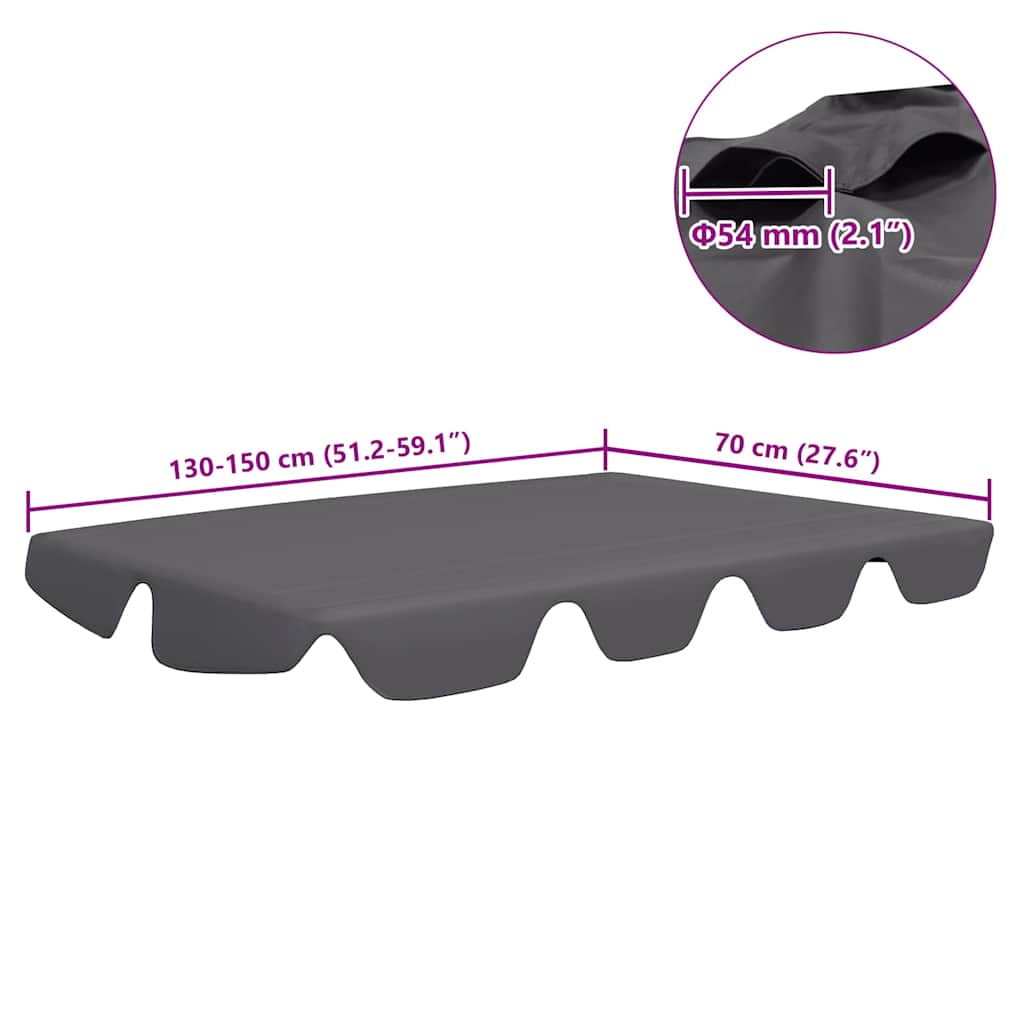 Pakaitinis skliautas sodo sūpynėms, antracito, 150/130×105/70cm Pakaitinis skliautas sodo sūpynėms, antracito, 150/130x105/70cm - Image 6