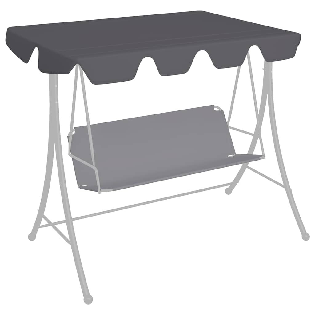 Pakaitinis skliautas sodo sūpynėms, antracito, 150/130×105/70cm Pakaitinis skliautas sodo sūpynėms, antracito, 150/130x105/70cm - Image 2