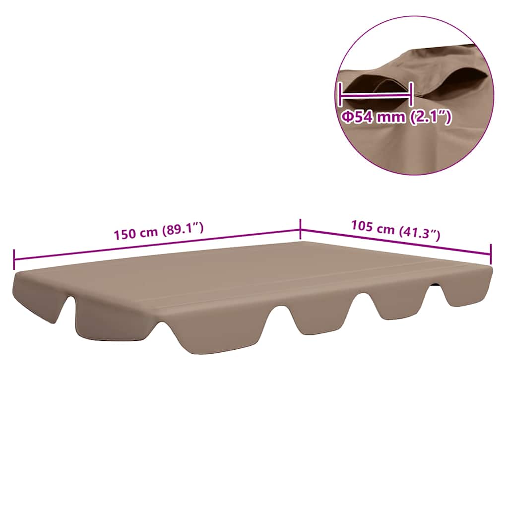 Pakaitinis skliautas sodo sūpynėms, taupe, 150/130×105/70cm Pakaitinis skliautas sodo sūpynėms, taupe, 150/130x105/70cm - Image 7