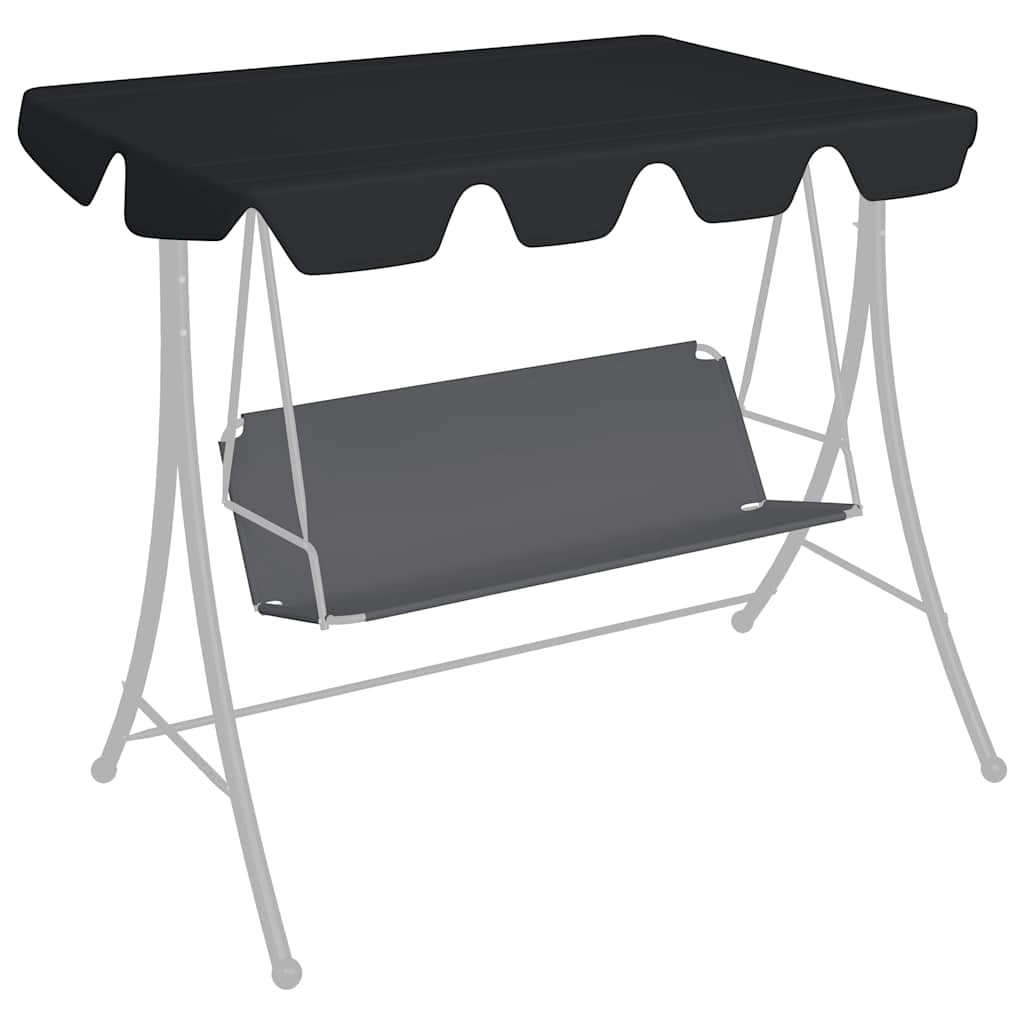 Pakaitinis skliautas sodo sūpynėms, juodas, 150/130×105/70cm Pakaitinis skliautas sodo sūpynėms, juodas, 150/130x105/70cm - Image 2
