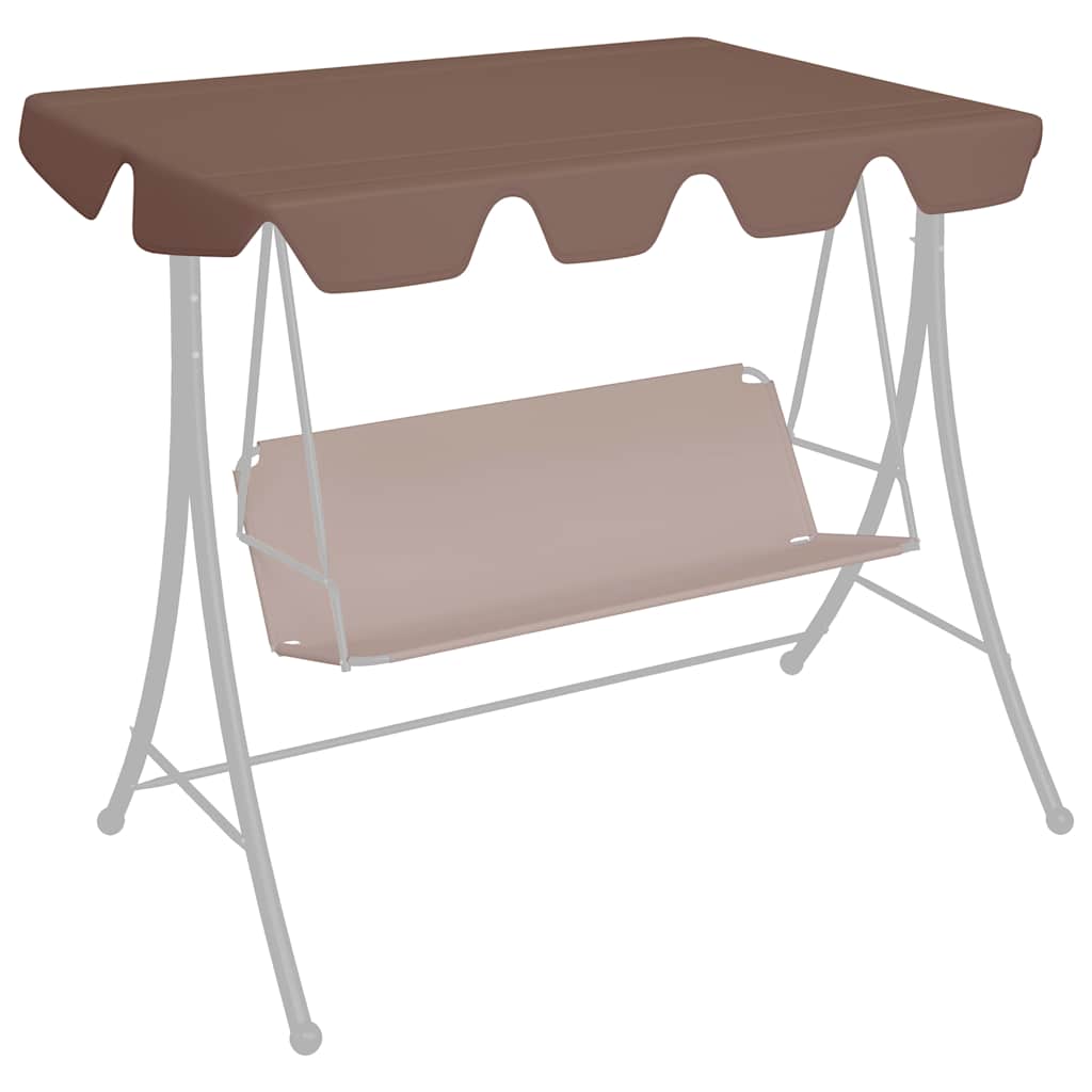 Pakaitinis skliautas sodo sūpynėms, rudas, 150/130×105/70cm Pakaitinis skliautas sodo sūpynėms, rudas, 150/130x105/70cm - Image 2