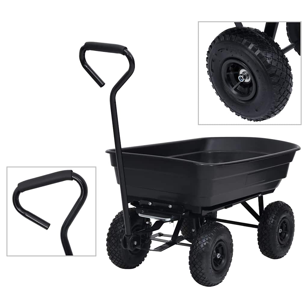 Paverčiamas rankinis sodo vežimėlis, juodos spalvos, 300kg, 75l Paverčiamas rankinis sodo vežimėlis, juodos spalvos, 300kg, 75l - Image 2