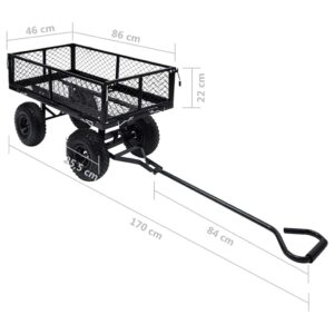 Rankinis sodo vežimėlis, juodos spalvos, 250kg