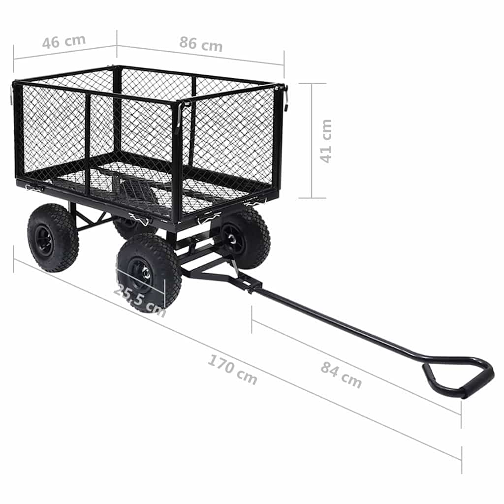 Rankinis sodo vežimėlis, juodos spalvos, 350kg Rankinis sodo vežimėlis, juodos spalvos, 350kg