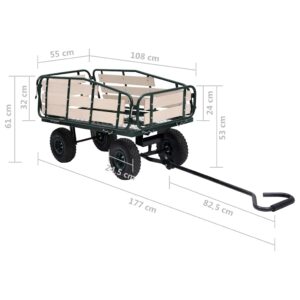 Rankinis sodo vežimėlis, metalas ir mediena, 250kg