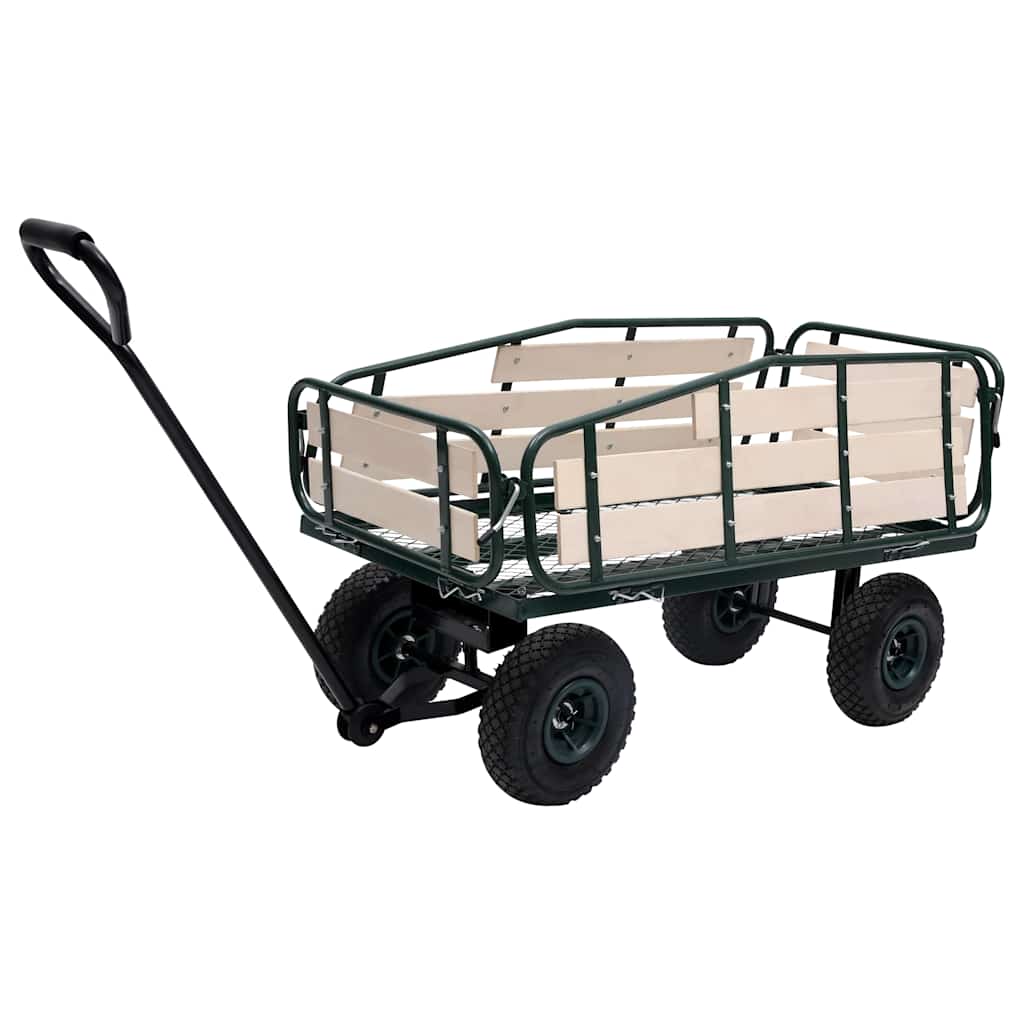 Rankinis sodo vežimėlis, metalas ir mediena, 250kg Rankinis sodo vežimėlis, metalas ir mediena, 250kg - Image 5