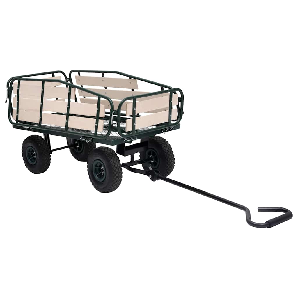 Rankinis sodo vežimėlis, metalas ir mediena, 250kg Rankinis sodo vežimėlis, metalas ir mediena, 250kg - Image 6