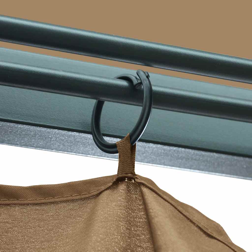 Pavėsinė su užuolaidomis, taupe spalvos, 300x300cm, aliuminis Pavėsinė su užuolaidomis, taupe spalvos, 300x300cm, aliuminis - Image 7