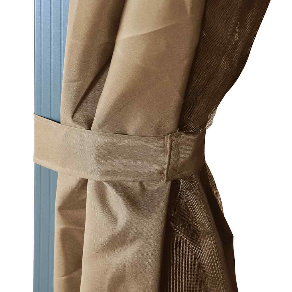 Pavėsinė su užuolaidomis, taupe spalvos, 400x300cm, aliuminis Pavėsinė su užuolaidomis, taupe spalvos, 400x300cm, aliuminis - Image 8