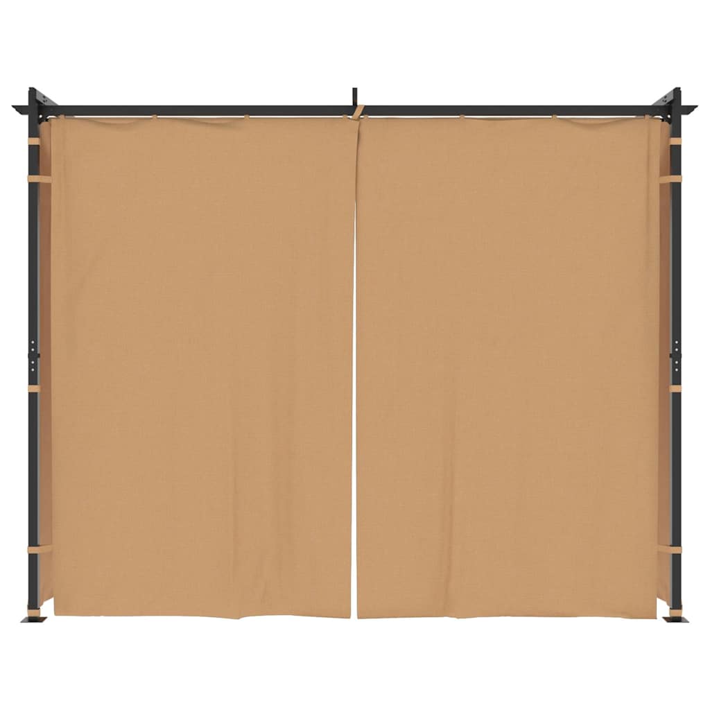 Pavėsinė su užuolaidomis, taupe spalvos, 3x3m, plienas Pavėsinė su užuolaidomis, taupe spalvos, 3x3m, plienas - Image 3