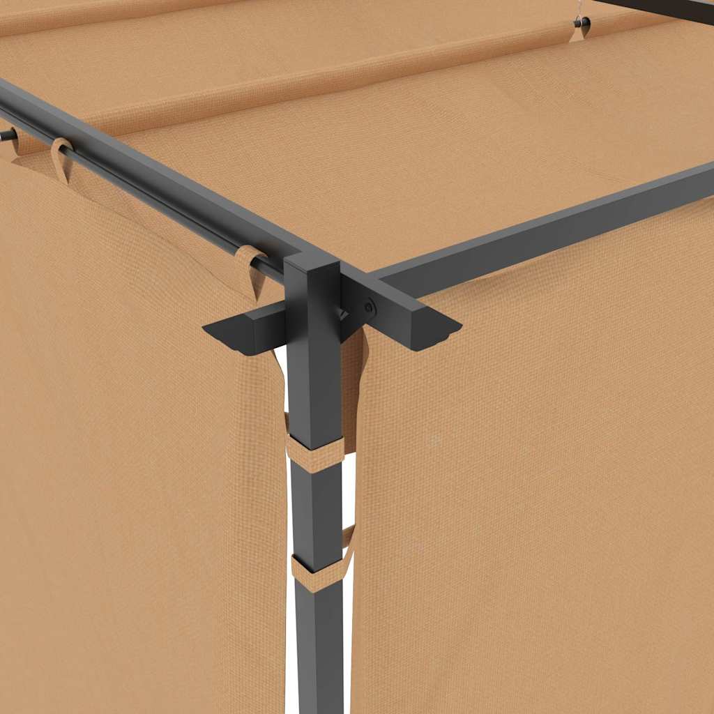 Pavėsinė su užuolaidomis, taupe spalvos, 3x3m, plienas Pavėsinė su užuolaidomis, taupe spalvos, 3x3m, plienas - Image 6