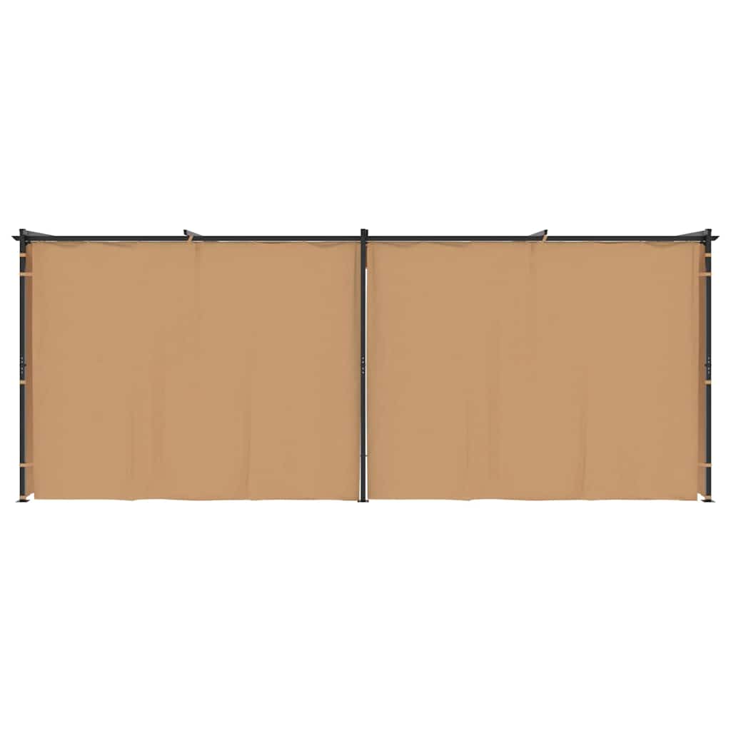 Pavėsinė su užuolaidomis, taupe spalvos, 6x3m, plienas Pavėsinė su užuolaidomis, taupe spalvos, 6x3m, plienas - Image 4