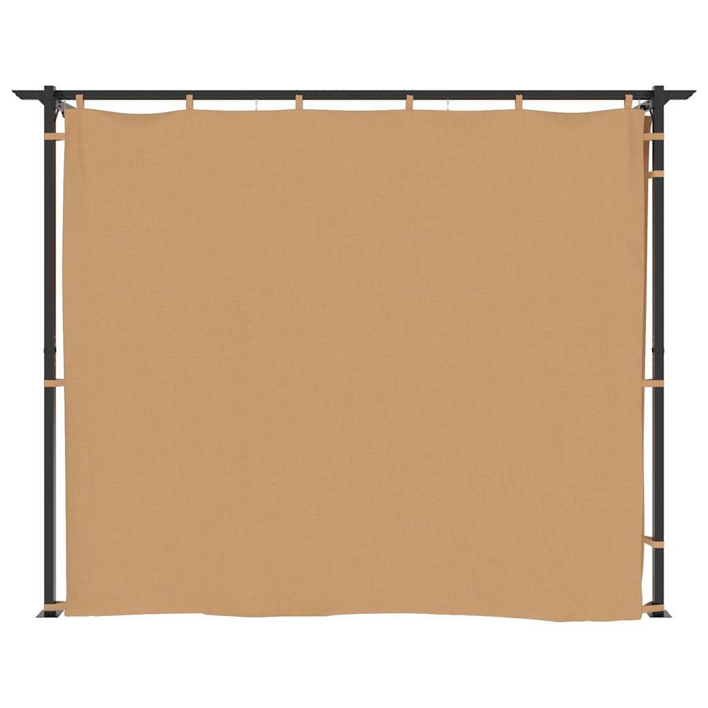 Pavėsinė su užuolaidomis, taupe spalvos, 6x3m, plienas Pavėsinė su užuolaidomis, taupe spalvos, 6x3m, plienas - Image 5
