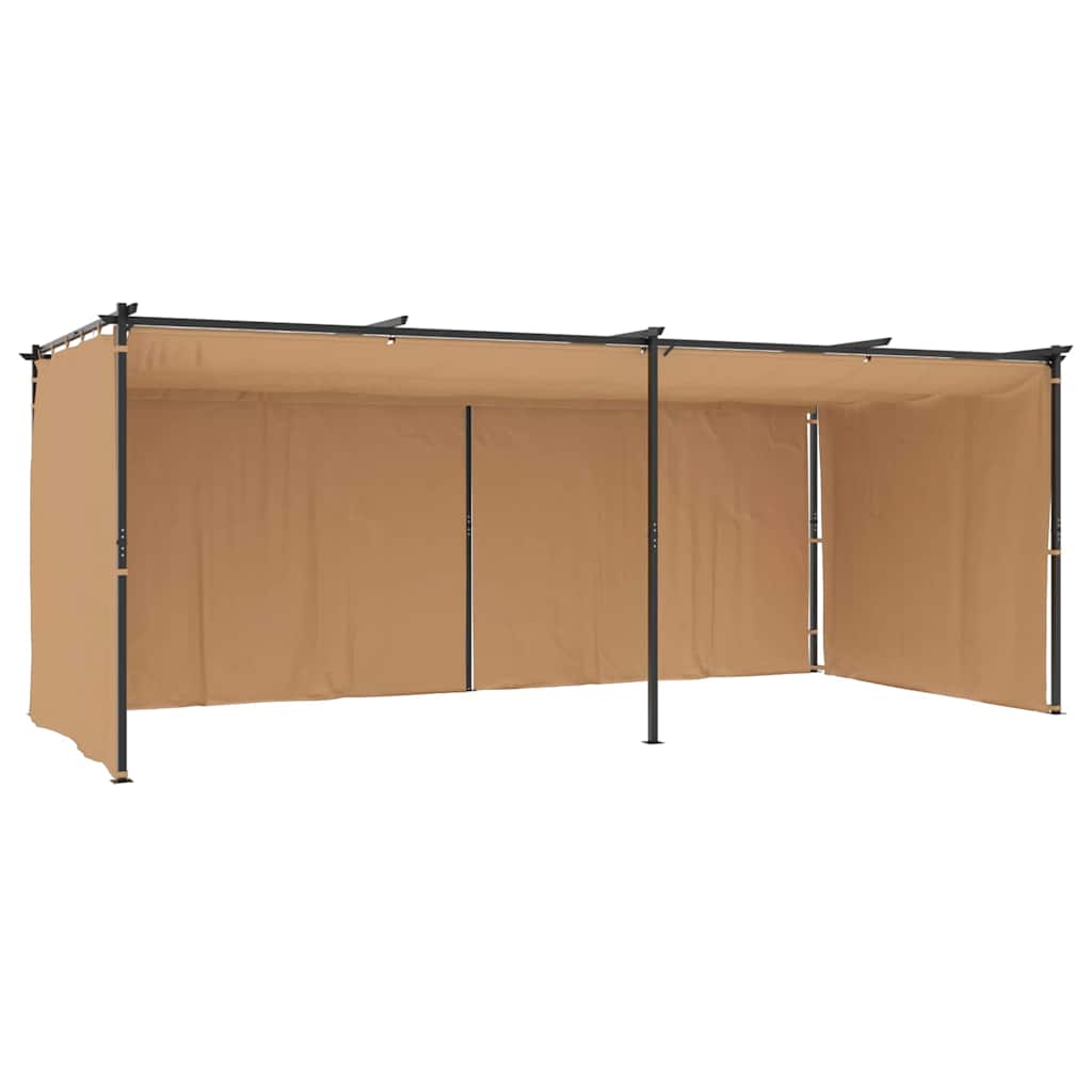 Pavėsinė su užuolaidomis, taupe spalvos, 6x3m, plienas Pavėsinė su užuolaidomis, taupe spalvos, 6x3m, plienas - Image 6