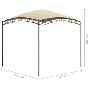 Pavėsinė, kreminės spalvos, 3x3x2,65m, 180 g/m²