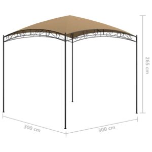Pavėsinė, taupe spalvos, 3x3x2,65m, 180 g/m²